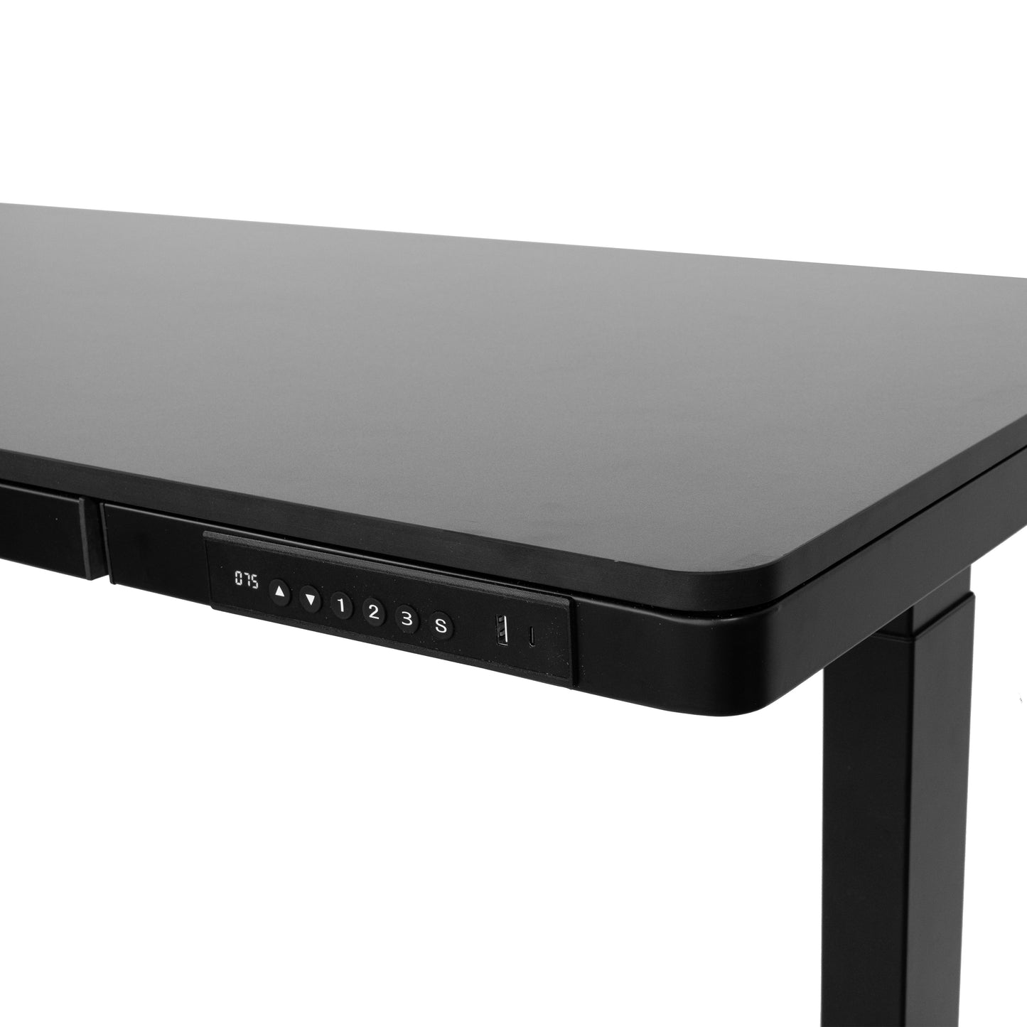 Birou reglabil electric Vitaholm Executive Black Wood