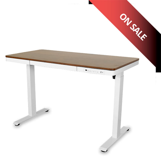 Birou reglabil electric Vitaholm Executive White wood