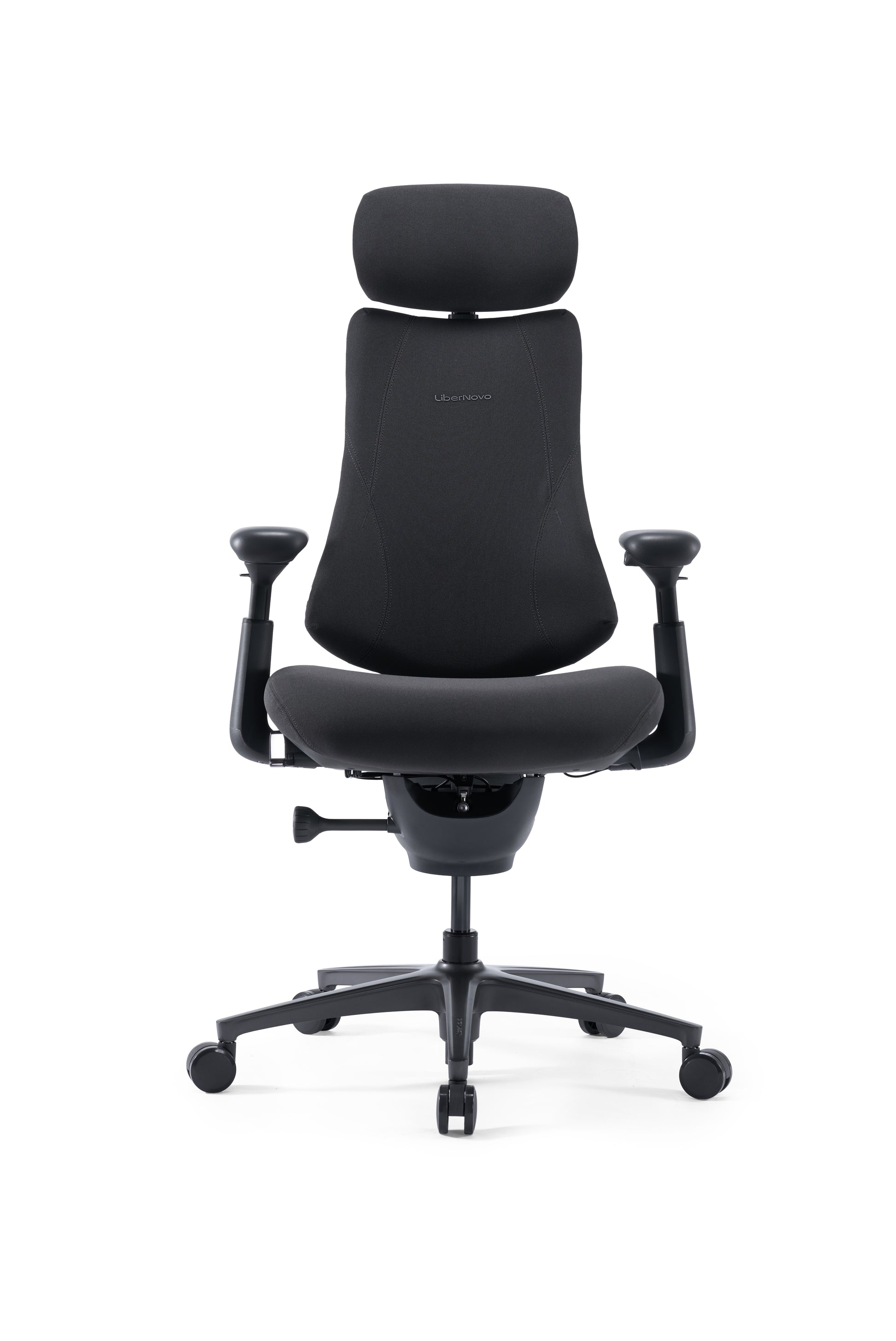 Scaun de birou ergonomic LiberNovo Omni PRO Dynamic negru – vedere din față