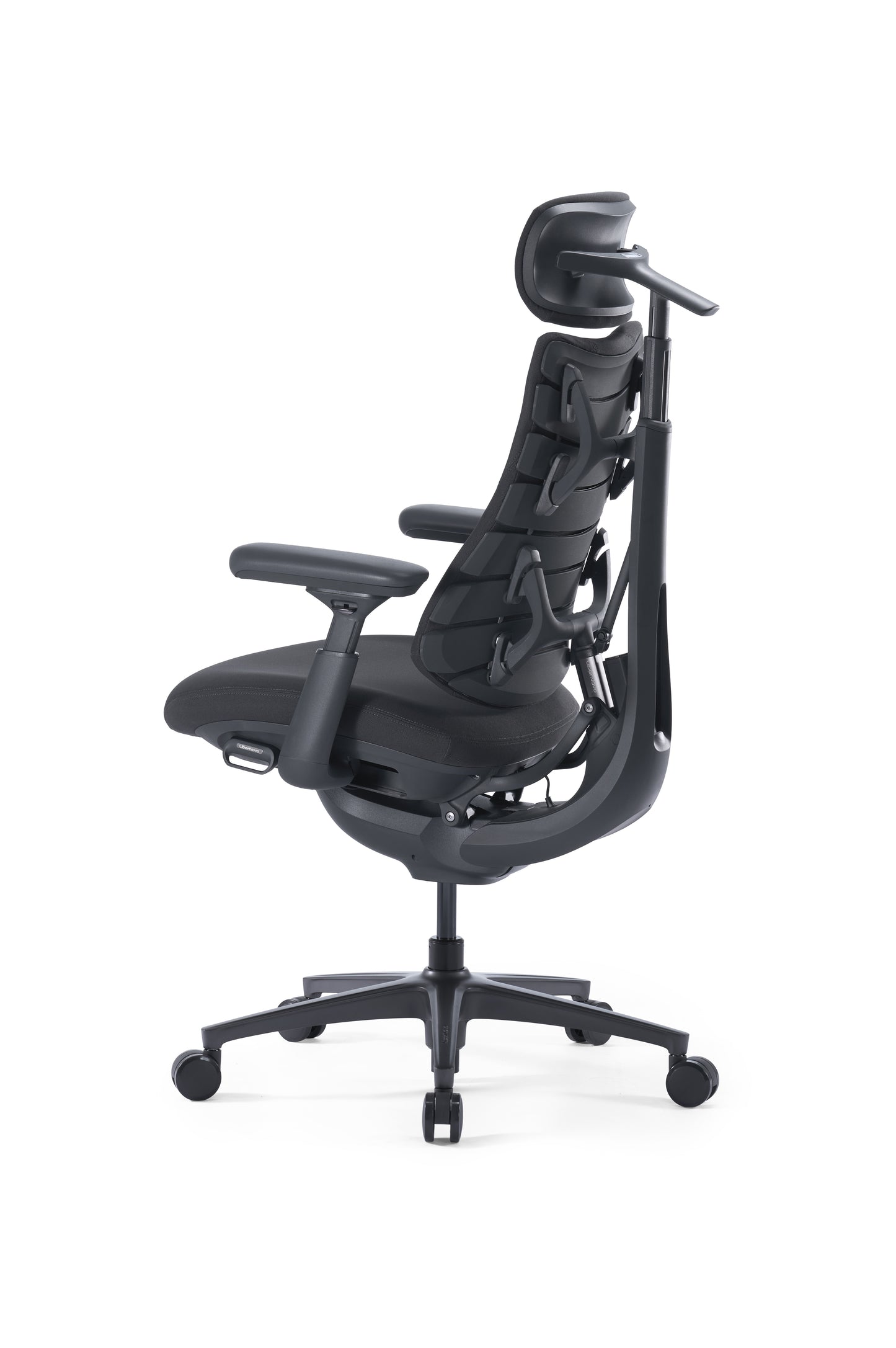 Scaun de birou ergonomic LiberNovo Omni GEN Dynamic negru – detaliu brațe reglabile și mecanism