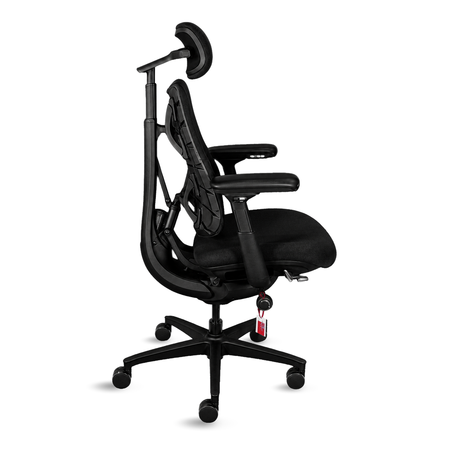 Scaun de birou ergonomic LiberNovo Omni negru nou – vedere laterală