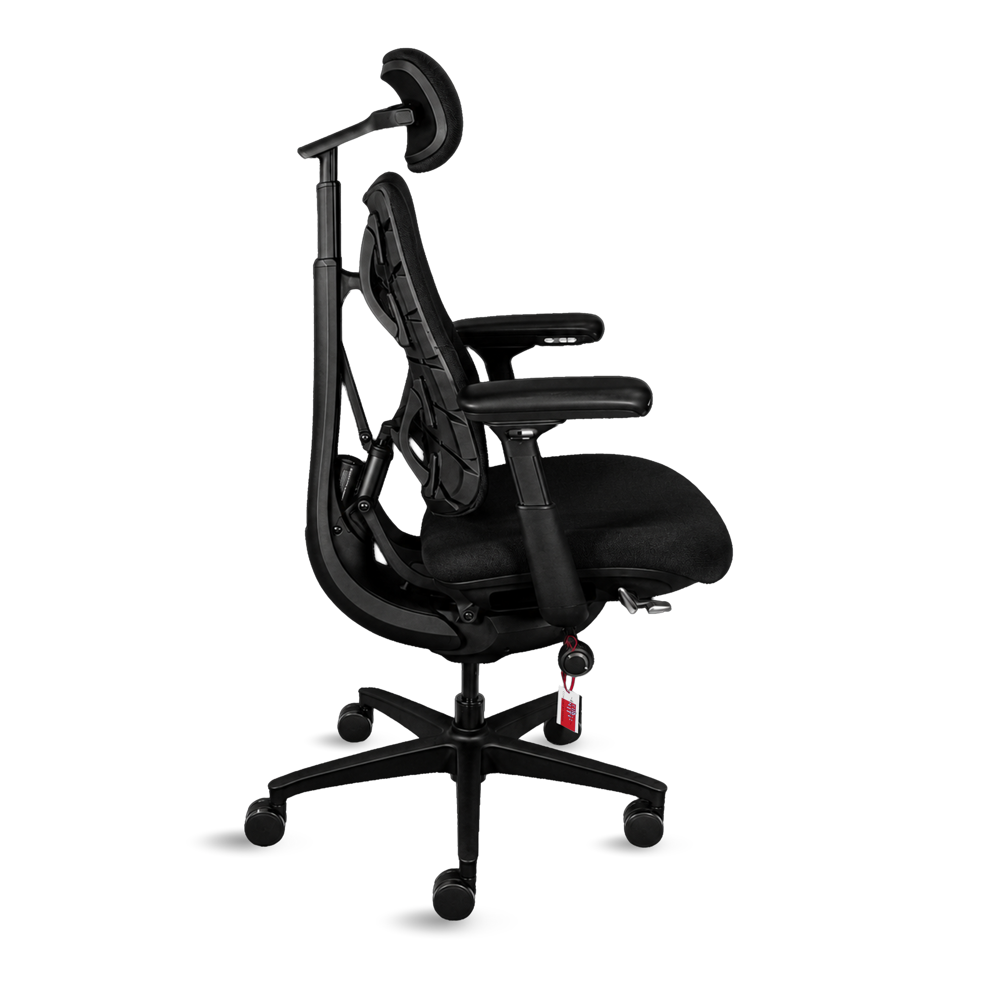 Scaun de birou ergonomic LiberNovo Omni negru nou – vedere laterală