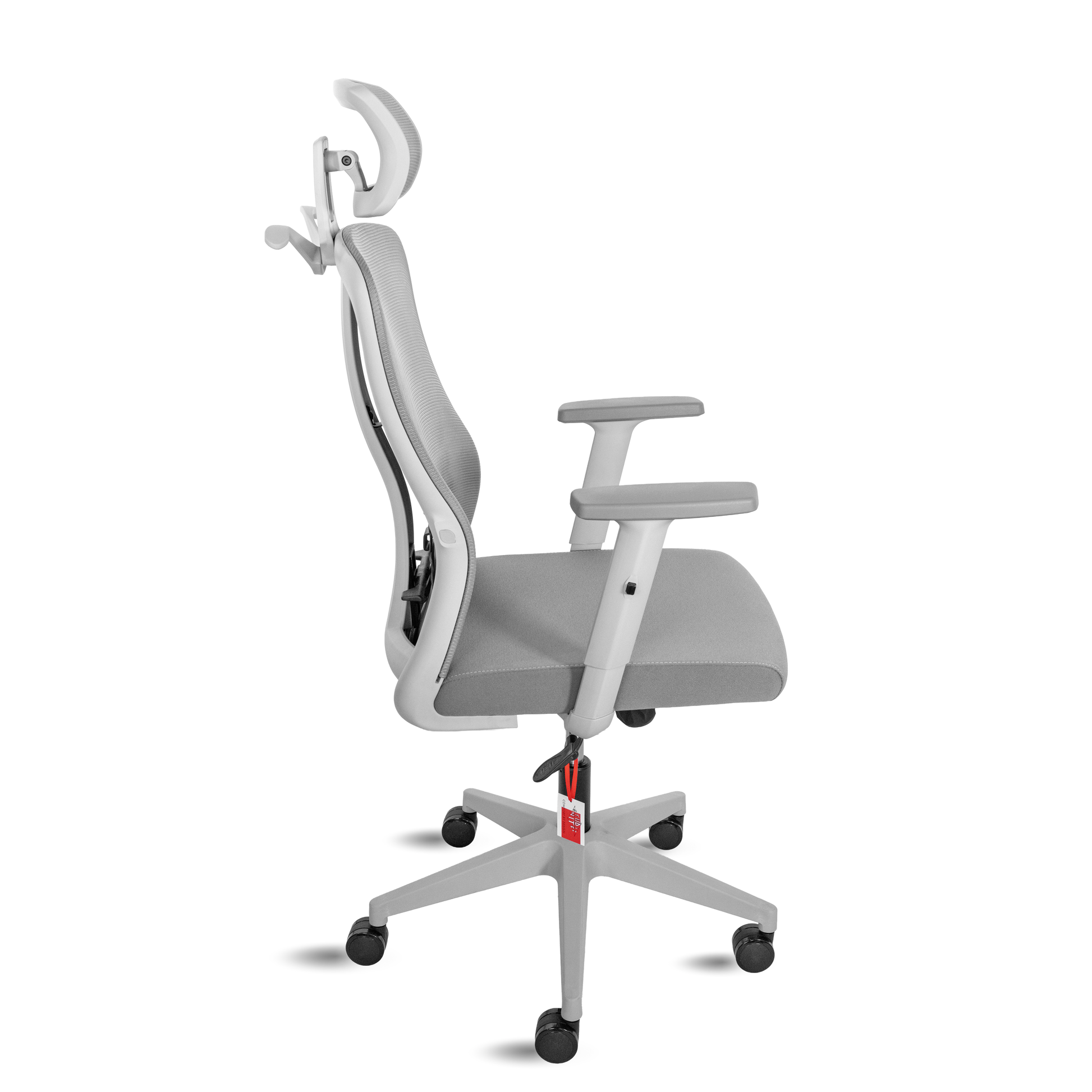 Scaun de birou ergonomic Vitaholm Space V2 alb – vedere laterală