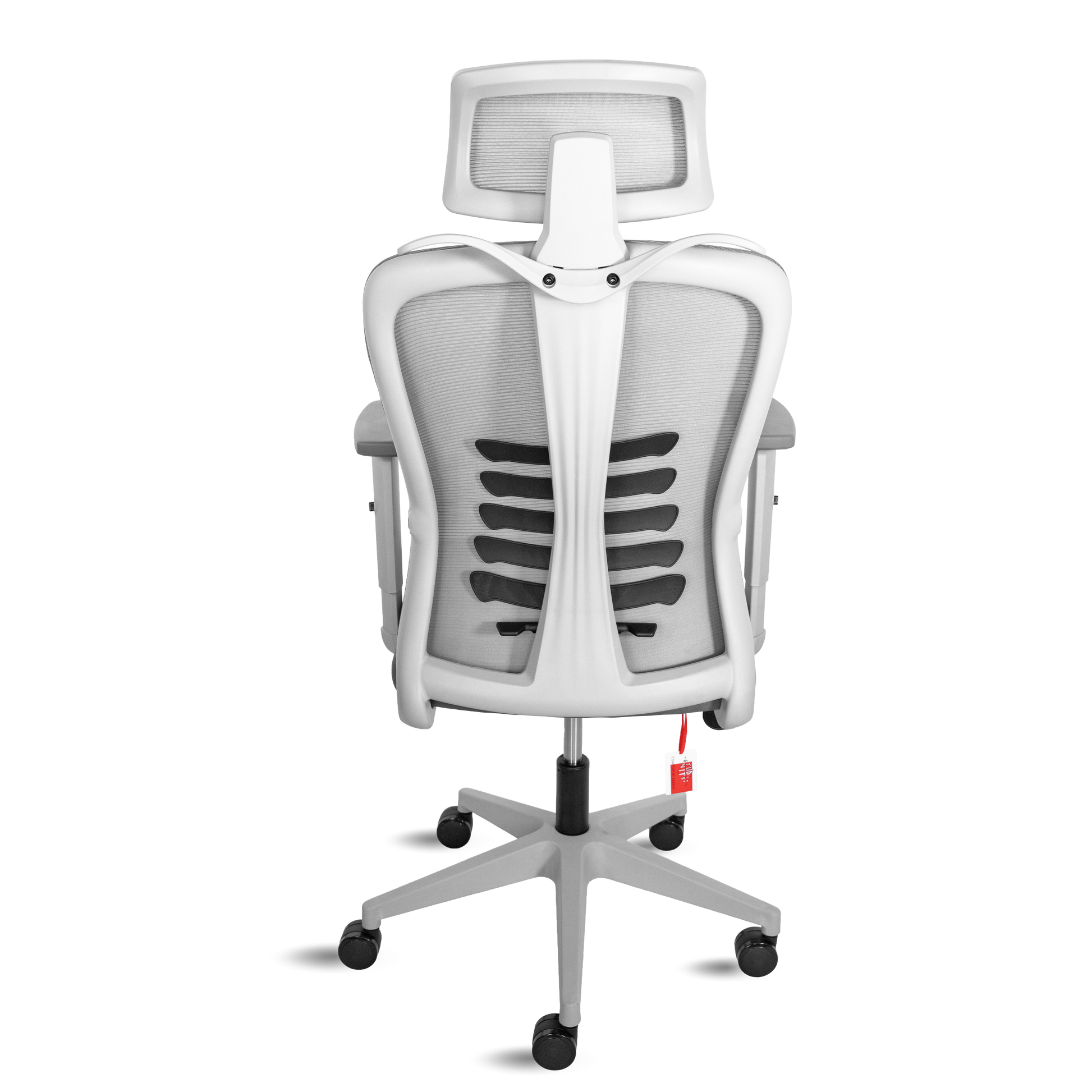 Scaun de birou ergonomic Vitaholm Space V2 alb – vedere din spate