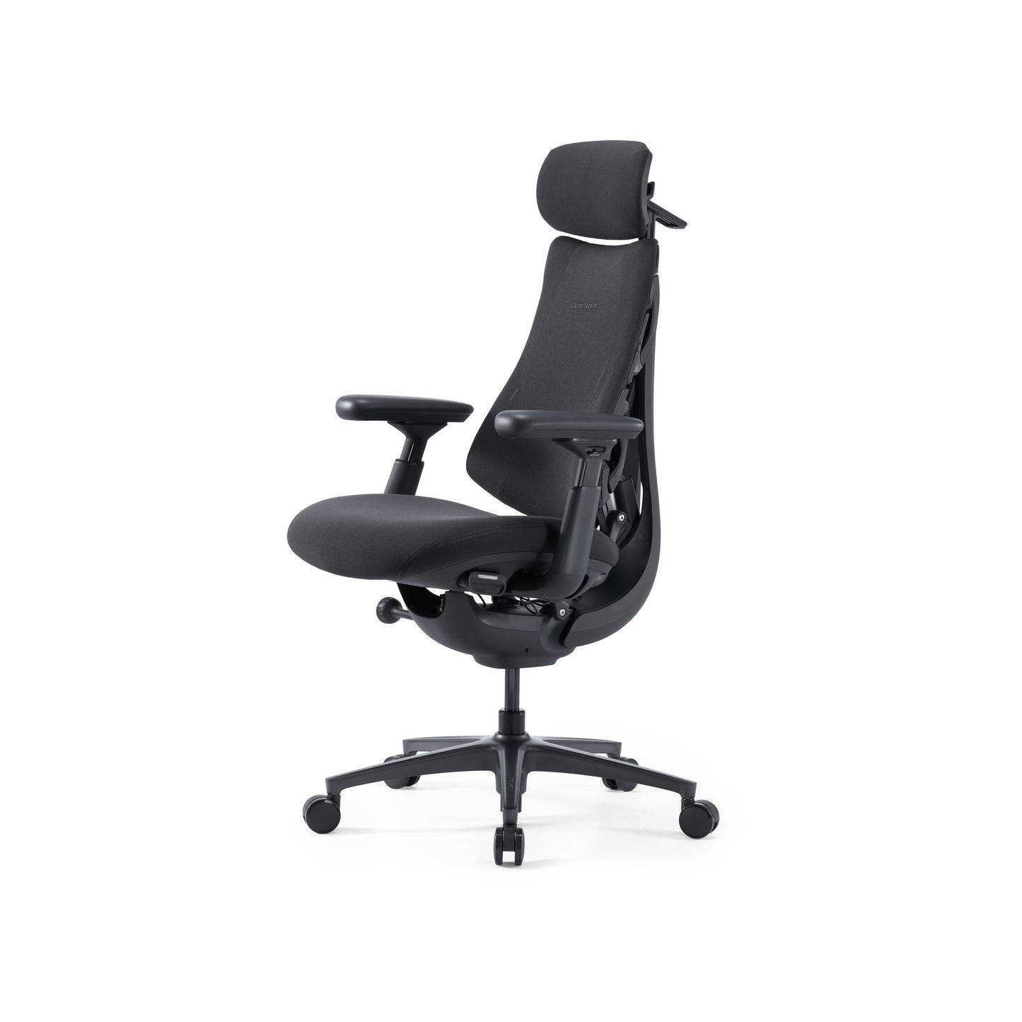 Scaun de birou ergonomic LiberNovo Omni PRO Dynamic negru – vedere din lateral-față
