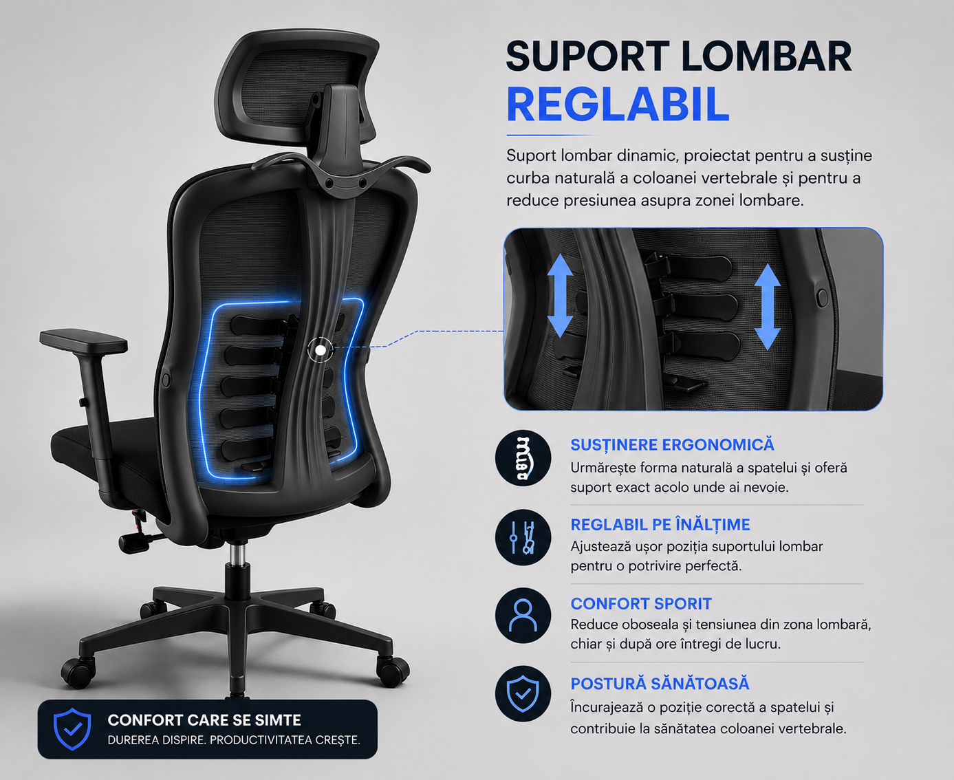 Scaun de Birou Vitaholm Space V2 Black